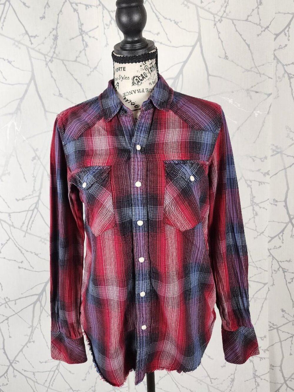 Golden TNA Red Plaid Cotton Flannel Western Shirt